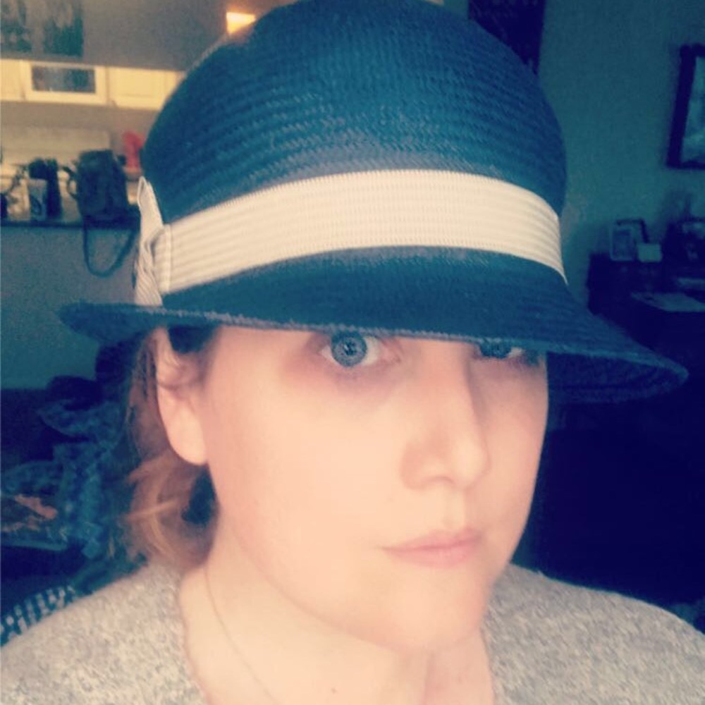 Goorin Brothers Navy Blue Straw Cloche-Size M